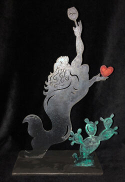 <span class="jr-art-title">DESERT SIRENA</span><span class="jr-art-detail">Laser Cut Steel, Hand Finished Sculpture · 7” w x 11.75 h · $175</span><a class="jr-art-inquire" href="mailto:joe@joeray.com?subject=Interested%20in%20%22DESERT%20SIRENA%22">Inquire to Purchase</a> DESERT SIRENA by Joe Ray