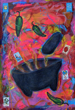 <span class="jr-art-title">El MOLCAJETE DEL CARNAVAL</span><span class="jr-art-detail">(The Molcajete of the Carnival) · Mixed Media, Collage on paper · 15” x 22” · $1,600</span><a class="jr-art-inquire" href="mailto:joe@joeray.com?subject=Interested%20in%20%22El%20MOLCAJETE%20DEL%20CARNAVAL%22">Inquire to Purchase</a> El MOLCAJETE DEL CARNAVAL by Joe Ray