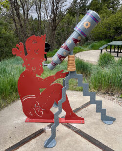 <span class="jr-art-title">Observador</span><span class="jr-art-detail">Painted Aluminum · 67” tall · This piece is currently on display at Elizabeth “Liz” Archuleta Park in Flagstaff, AZ</span><a class="jr-art-inquire" href="mailto:joe@joeray.com?subject=Interested%20in%20%22Observador%22">Inquire to Purchase</a> Observador by Joe Ray