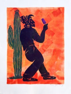 <span class="jr-art-title">Saludos Desde Paletatlán</span><span class="jr-art-detail">(Greetings from Paletatlán) · Monoprint, Glitter on paper · 22” x 30” · $600</span><a class="jr-art-inquire" href="mailto:joe@joeray.com?subject=Interested%20in%20%22Saludos%20Desde%20Paletatl%C3%A1n%22">Inquire to Purchase</a> Saludos Desde Paletatlán by Joe Ray