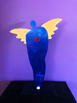 <span class="jr-art-title">ANGELIC HEALER (SMALL BLUE)</span><span class="jr-art-detail">Painted Steel w/ Brass Wings, Amethyst Stones · 24” Tall · S O L D</span><a class="jr-art-inquire" href="mailto:joe@joeray.com?subject=Interested%20in%20%22ANGELIC%20HEALER%20%28SMALL%20BLUE%29%22">Inquire to Purchase</a> ANGELIC HEALER (SMALL BLUE) by Joe Ray