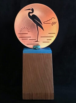 Blue Heron Award for Environmental Reporting — custom award sculpture by Joe Ray