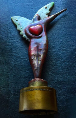 The Virginia E. Cárdenas Arts Advocacy Award — custom award sculpture by Joe Ray